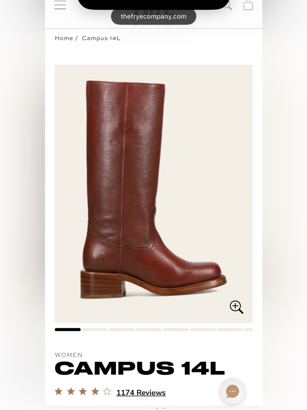 Frye Campus 14L Women's Tall Leather Boot — NEW IN BOX Garnet